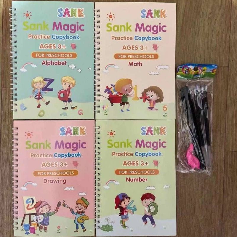 Magic Book Set of 2 ( 8 Book +20 Refill +2 Pen+2 Grip)