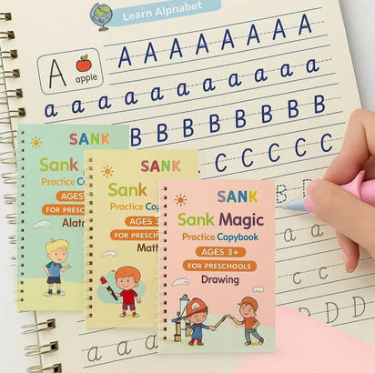 Magic Book Set of 2 ( 8 Book +20 Refill +2 Pen+2 Grip)