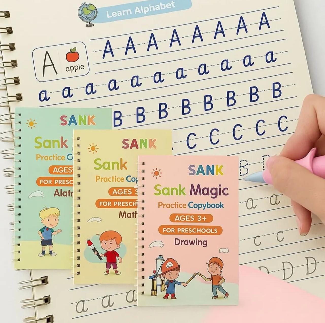 Magic Book Set of 2 ( 8 Book +20 Refill +2 Pen+2 Grip)