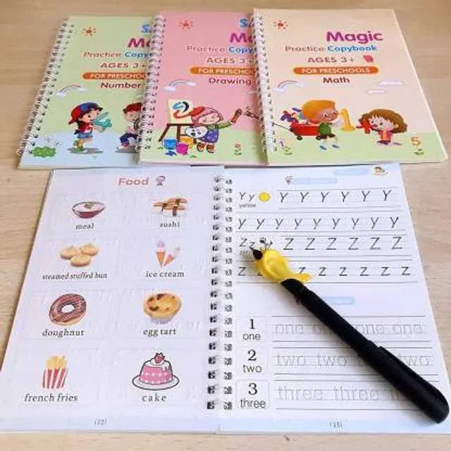 Magic Book Set of 2 ( 8 Book +20 Refill +2 Pen+2 Grip)